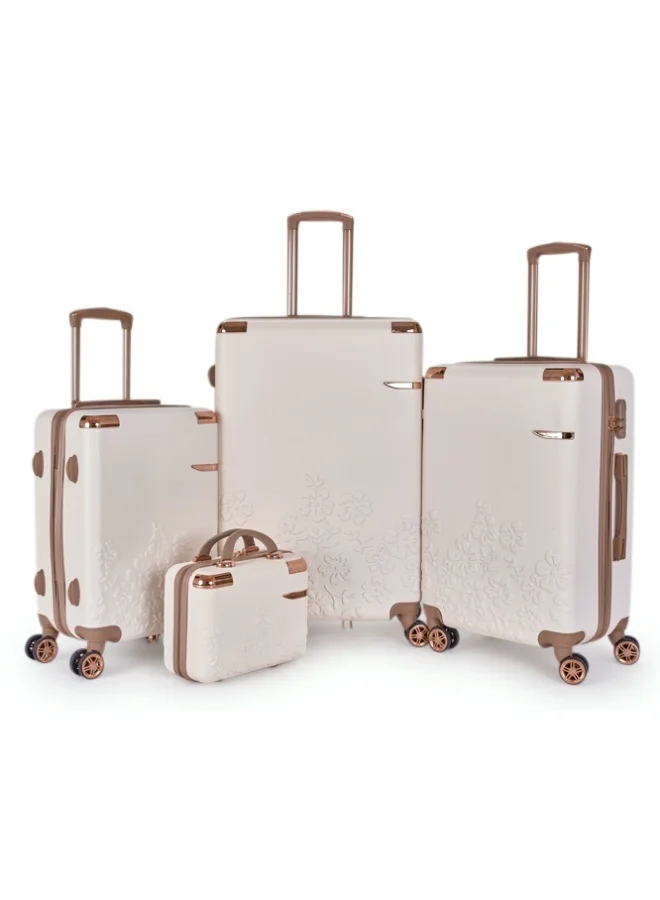 Limra Luggage set 4 pieces travel Bags with a distinctive design from limra Beige/Gold