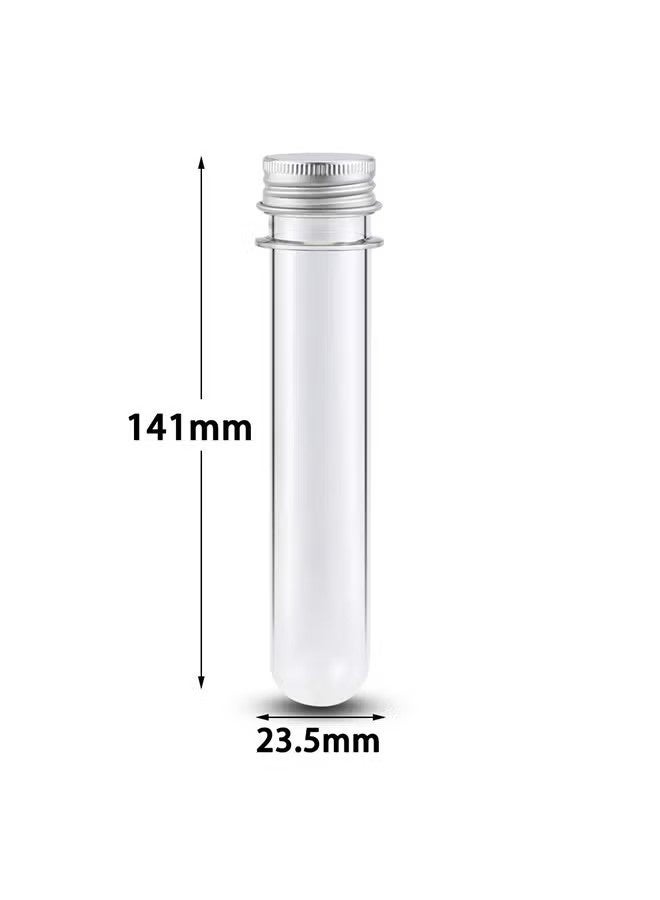 OMEVE 10 Pcs Test Tubes 40ml(140mm), High-Impact Clear Plastic Test Tubes with Screw Caps, Party Decoration, Drinks Deployment, Bath Salt Candy Tubes Plastic Vials - Image 2