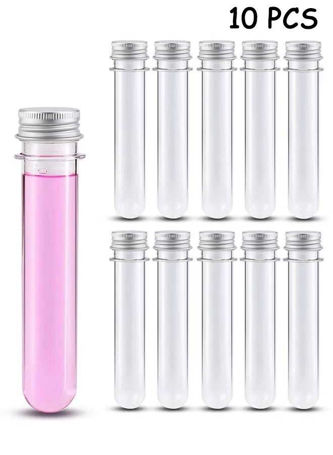 OMEVE 10 Pcs Test Tubes 40ml(140mm), High-Impact Clear Plastic Test Tubes with Screw Caps, Party Decoration, Drinks Deployment, Bath Salt Candy Tubes Plastic Vials - Image 1