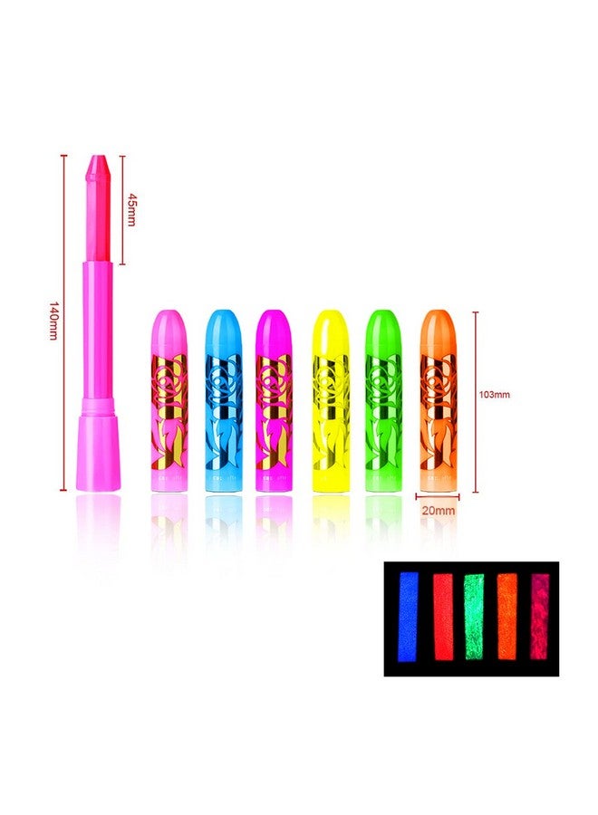 Moonear Glow In The Black Light Face Paint Crayons Kit, Uv Black Light Makeup Neon Face And Body Paint Sticks Markers For Mardi Gras Halloween Masquerades Makeup - Image 3