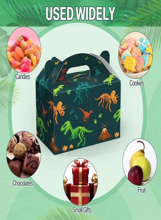 Capoda 12 Pcs Happy Birthday Party Favor Treat Boxes Gable Gift Boxes Paper Goodie Snack Candy Box with Handle Gift Wrapping for Birthday Party Supplies 6 x 3.5 x 3.5 Inch (Dino - Image 5
