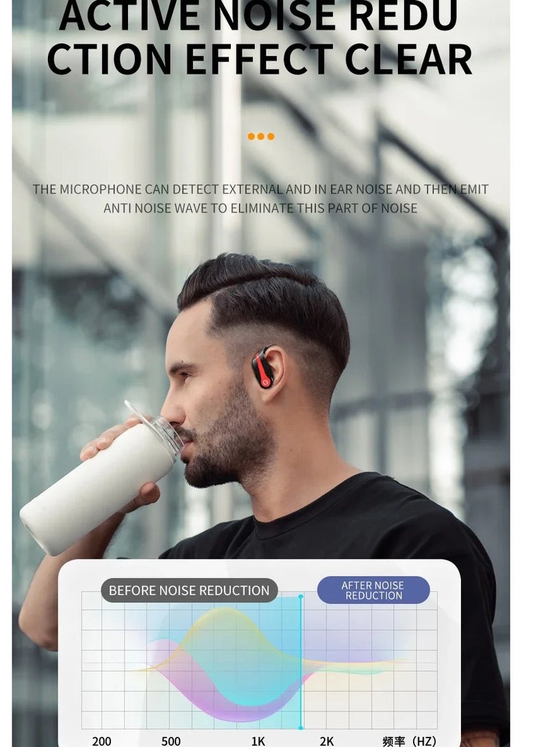 سماعة بلوتوث لاسلكية YYK-Q63، سماعة بلوتوث لاسلكية، بطارية كبيرة، تصميم فوق الأذن، إلغاء الضوضاء، عمر بطارية طويل للغاية، سماعة رأس رياضية ناطقة - أحمر بنقطة واحدة - Image 3