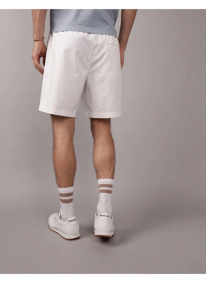 American Eagle AE Flex 8" Lived-In Linen-Blend Trekker Short