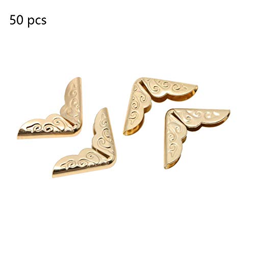 Hilitand 50pcs Scrapbooking Photo Mounting Corners Book Albums Menus Notebook Folder File Corner Protectors(C086 Brass) - Image 5