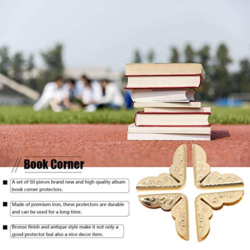 Hilitand 50pcs Scrapbooking Photo Mounting Corners Book Albums Menus Notebook Folder File Corner Protectors(C086 Brass) - Image 3