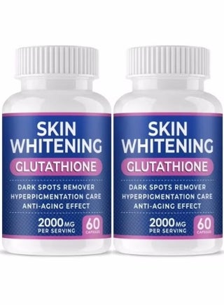 Glutathione Skin Whitening Supplement, 2000mg, Dark Spot Remover & Anti-Aging, 60 Capsules, 2-Pack