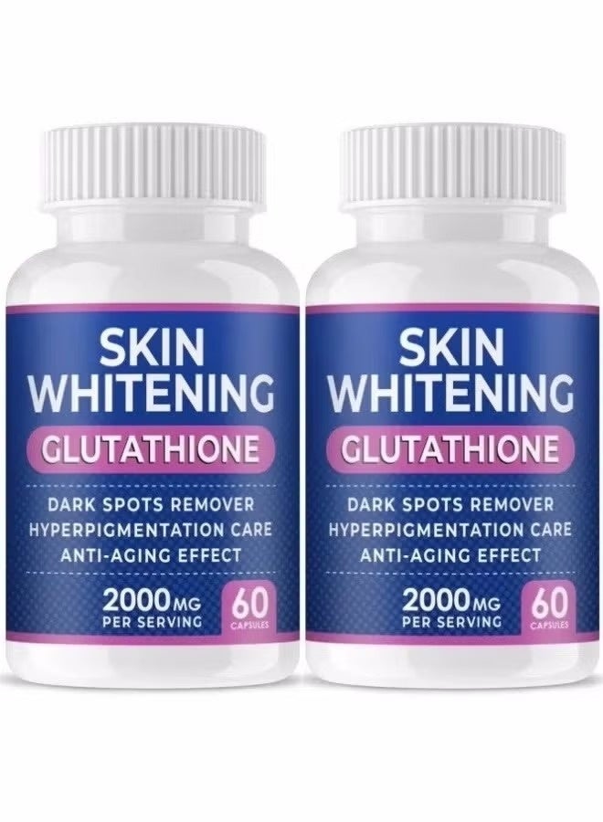 Glutathione Skin Whitening Supplement, 2000mg, Dark Spot Remover & Anti-Aging, 60 Capsules, 2-Pack