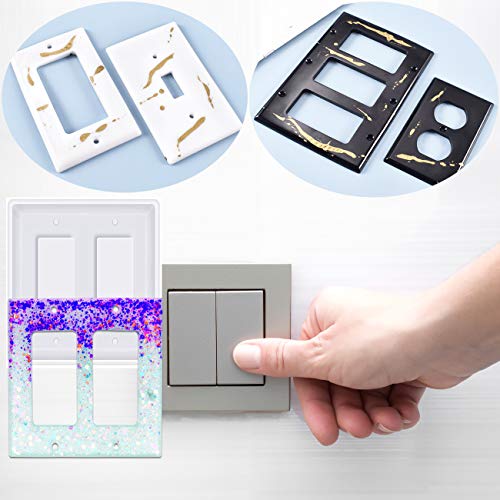 Moukiween Light Switch Cover Resin Mold, 6Pcs Silicone Molds for Standard Switch Plate Covers, Socket Panel Epoxy Casting DIY Crafts Home Decor - Image 5