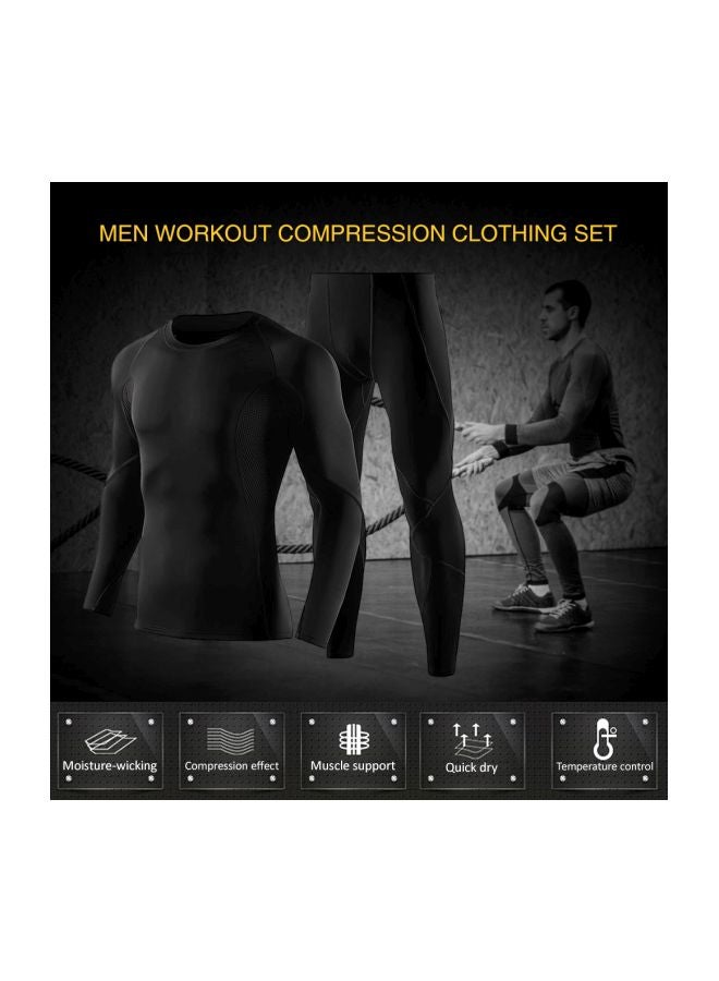 Loquat Long Sleeves Compression T-Shirt And Pants Set L - Image 2
