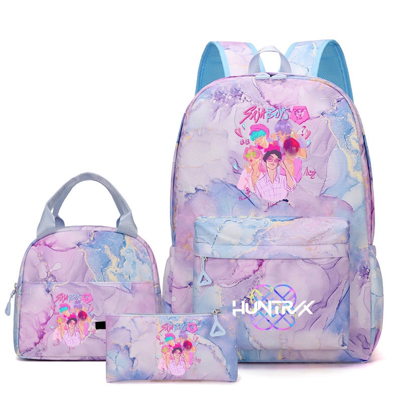 New Kpopn Witch Hunter Group Backpack Primary School Student Preppy Style School Bag Travel Backpack Three-Piece Set - Image 1
