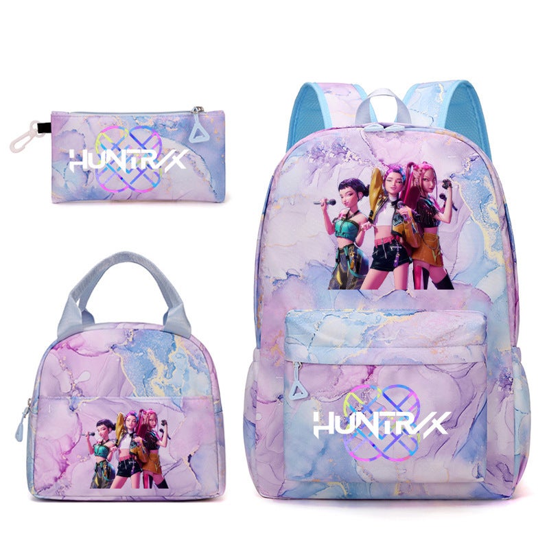 New Kpopn Witch Hunter Group Backpack Primary School Student Preppy Style School Bag Travel Backpack Three-Piece Set - Image 2