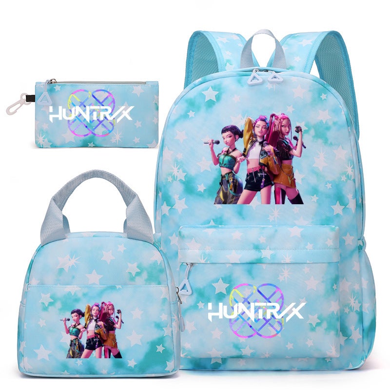 New Kpopn Witch Hunter Group Backpack Primary School Student Preppy Style School Bag Travel Backpack Three-Piece Set - Image 5