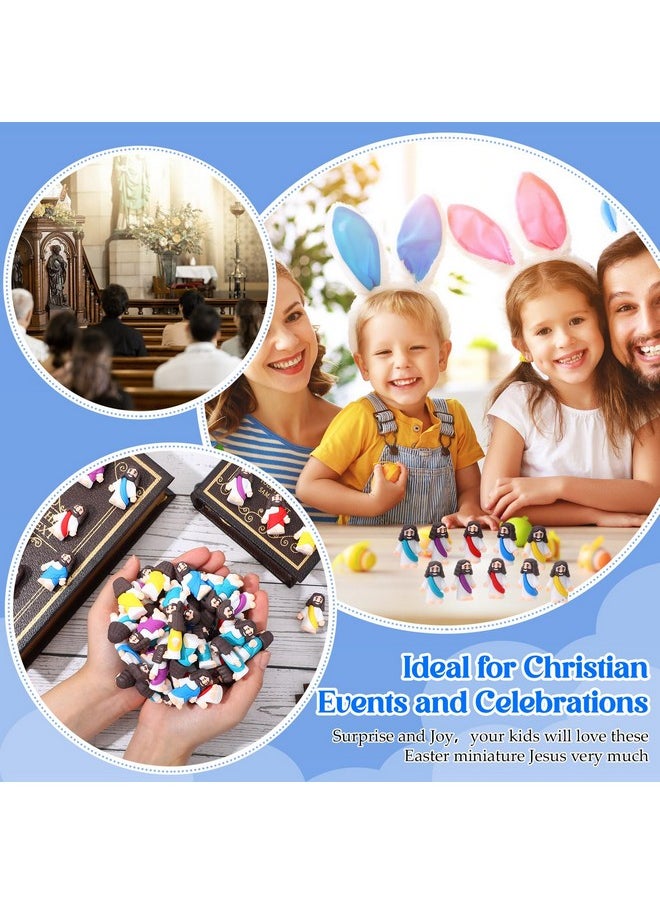 Bememo 200 Pcs Mini Jesus Figurines Bulk Easter Jesus Toys Christ Savior Jesus Doll Gifts Supplies Religious Party Favors For Sunday Easter Eggs Stuffers Baptism Gift (Multicolor)  - Image 4