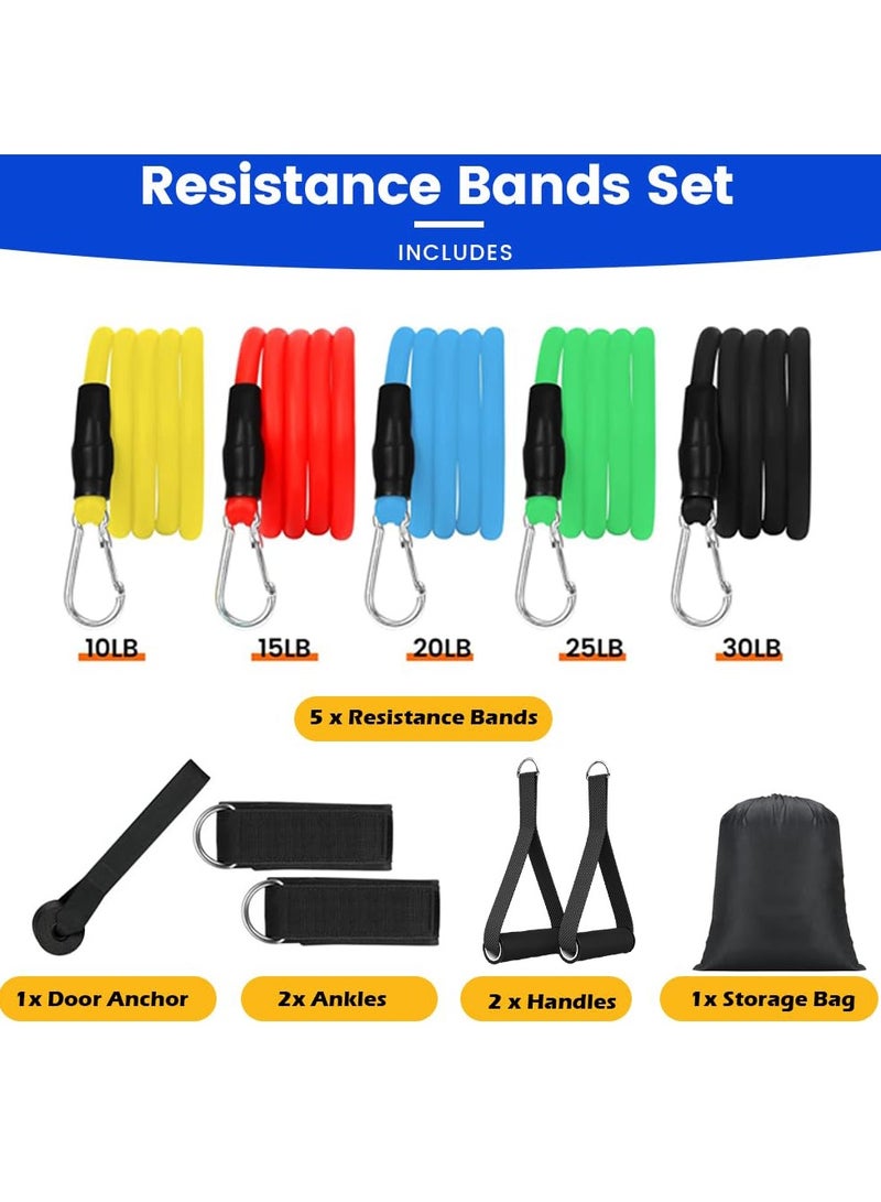 Resistance Bands Set(11pcs) ,for Men and Women- Exercise Bands with Handles, Door Anchor, Ankle Straps - Perfect for Heavy Resistance Training, Physical Therapy, Yoga, Home Workouts - Shape Your Body - Image 2