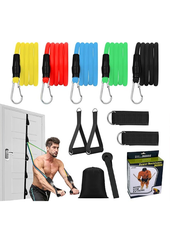 Resistance Bands Set(11pcs) ,for Men and Women- Exercise Bands with Handles, Door Anchor, Ankle Straps - Perfect for Heavy Resistance Training, Physical Therapy, Yoga, Home Workouts - Shape Your Body - Image 1