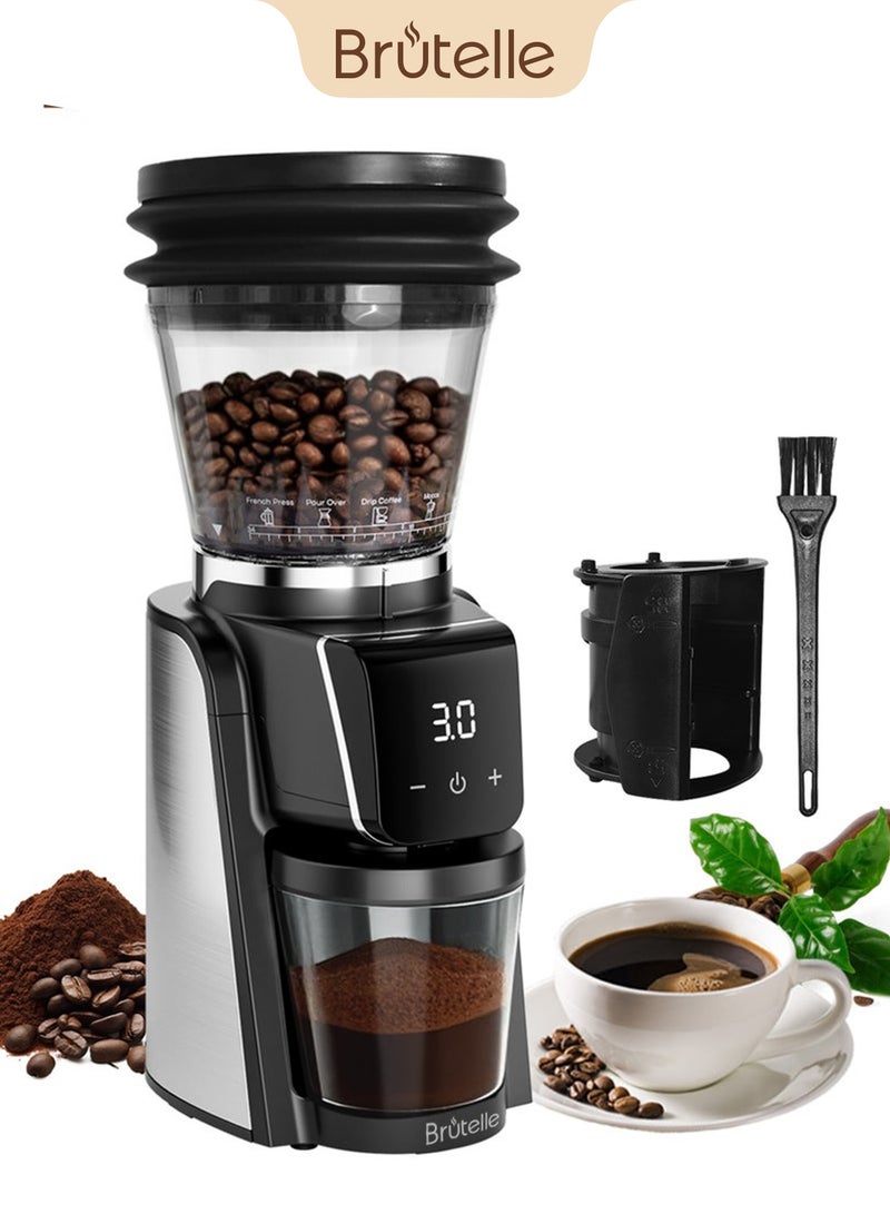بريتيل مطحنة قهوة كهربائية مخروطية، سعة 1-8 أكواب، 34 كوبًا قابلة للتعديل، لتحضير قهوة الإسبريسو التركية V60، للاستخدام المنزلي والمكتبي، ركن القهوة - Image 1
