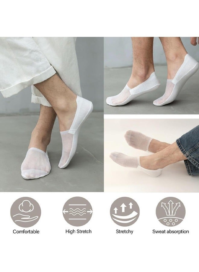 5 Pairs Invisible Ice Silk Breathable Socks, No Show Socks for Men Women,Hidden Ankle Sock,Soft Thin Low Cut Non Slip Socks for Flats Boat Sneaker Casual Invisible Short Flat Boat Line Sock，Men and Women One Size - Image 4