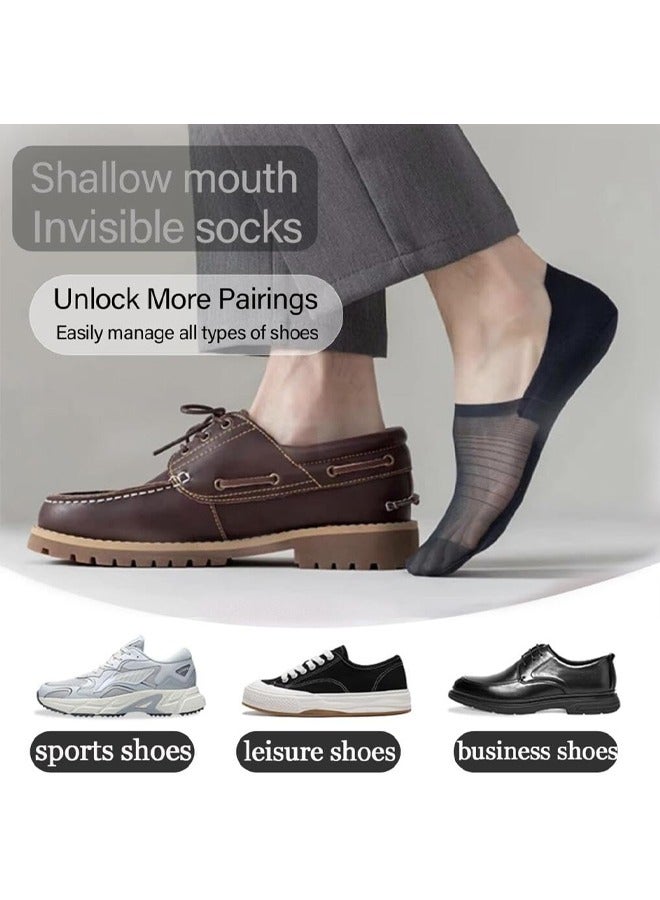 5 Pairs Invisible Ice Silk Breathable Socks, No Show Socks for Men Women,Hidden Ankle Sock,Soft Thin Low Cut Non Slip Socks for Flats Boat Sneaker Casual Invisible Short Flat Boat Line Sock，Men and Women One Size - Image 5
