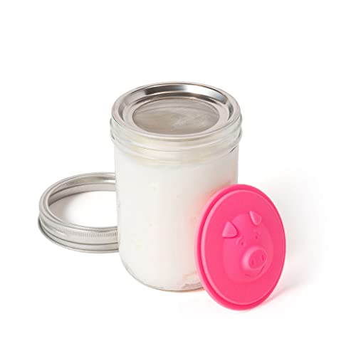 Jarware Silicone Bacon Grease Saver Mason Jar Lid With Strainer, Wide Mouth - Image 4