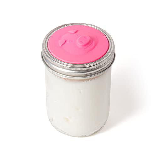 Jarware Silicone Bacon Grease Saver Mason Jar Lid With Strainer, Wide Mouth - Image 1
