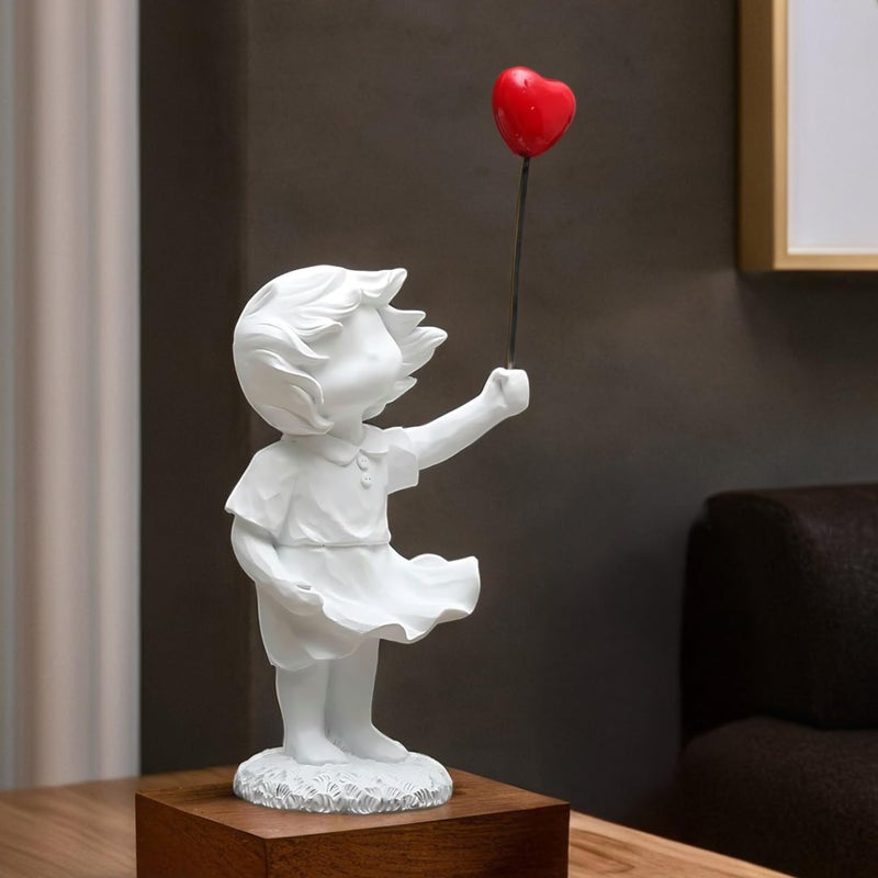 Ekhasa Girl with Balloon Show Pieces for Home Decor Living Room Decorative Items Cute Showpieces Gift Item for Decoration Center Table Tv Showcase Shelf Office Desk Interior Statue Figurines - Image 1