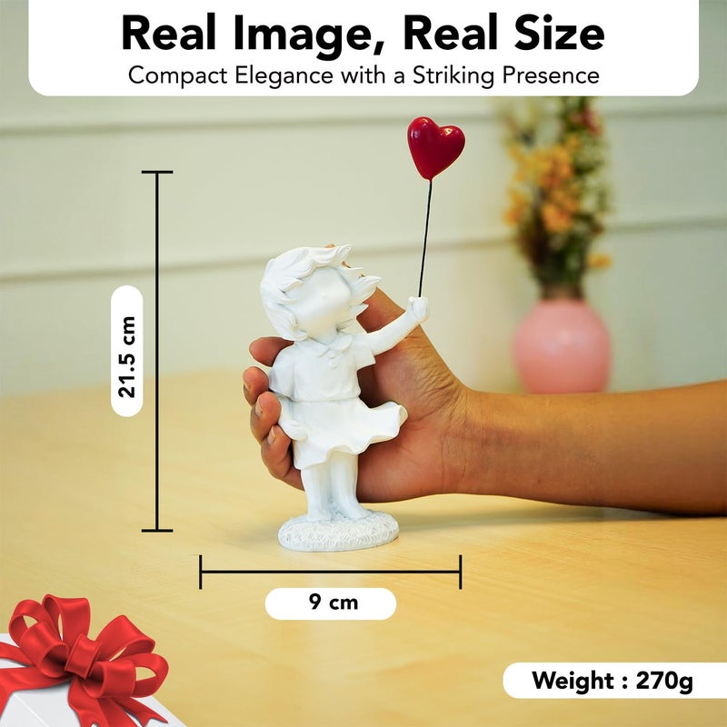 Ekhasa Girl with Balloon Show Pieces for Home Decor Living Room Decorative Items Cute Showpieces Gift Item for Decoration Center Table Tv Showcase Shelf Office Desk Interior Statue Figurines - Image 5