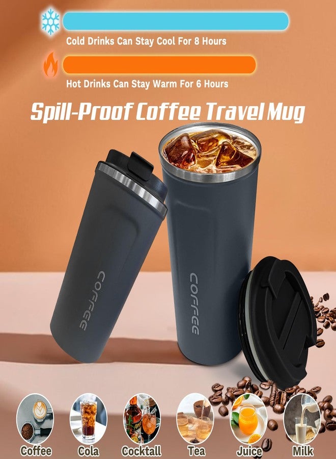 SPLMIFA Travel coffee mugs spill-proof and leak-proof, reusable coffee cups with lids, stainless steel vacuum thermos coffee tumblers,thermal insulation cups for men and women hot & cold drinks - Image 2