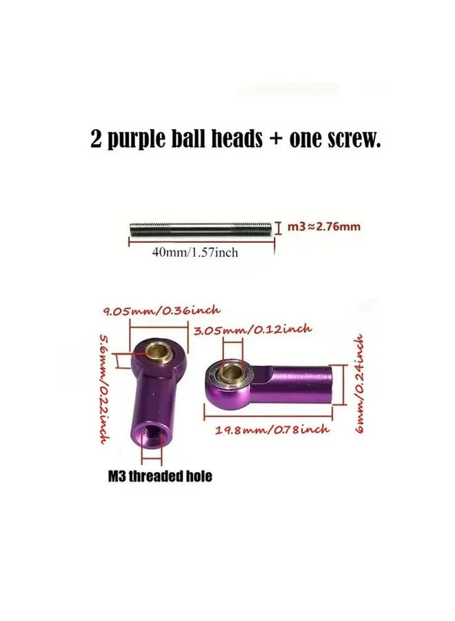 M3 Metal Ball Studs 40mm 2PCS Fasteners Kit For Diy Mechanics Repair - Image 1