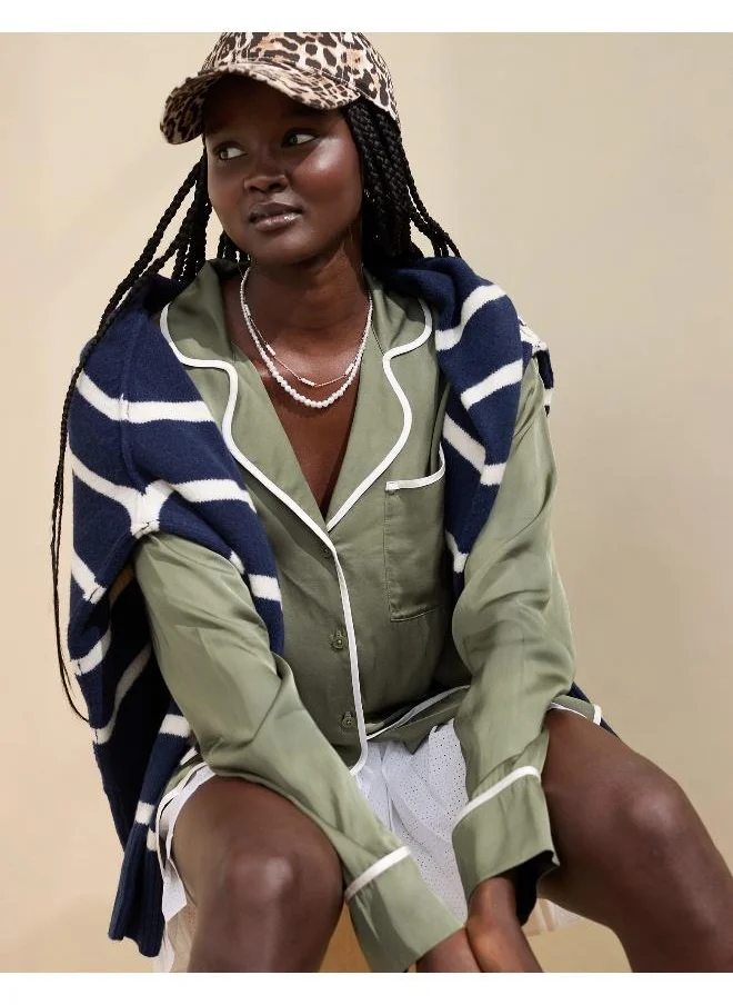 Aerie Aerie Off-Duty Satin Shirt
