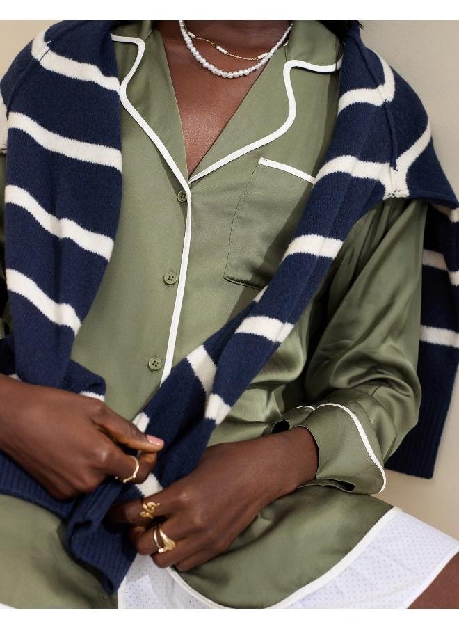 Aerie Aerie Off-Duty Satin Shirt  - Image 3