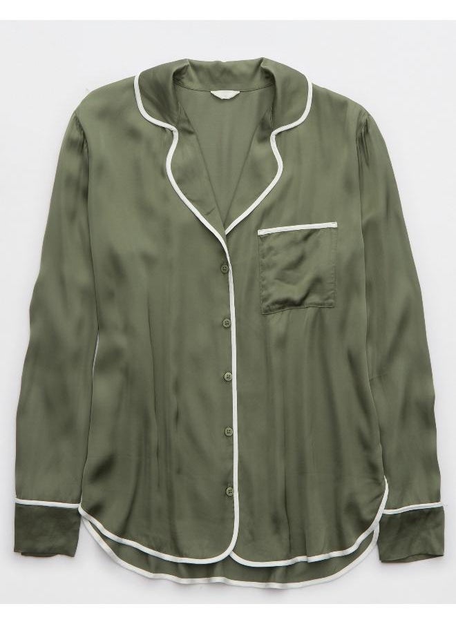 Aerie Aerie Off-Duty Satin Shirt  - Image 4