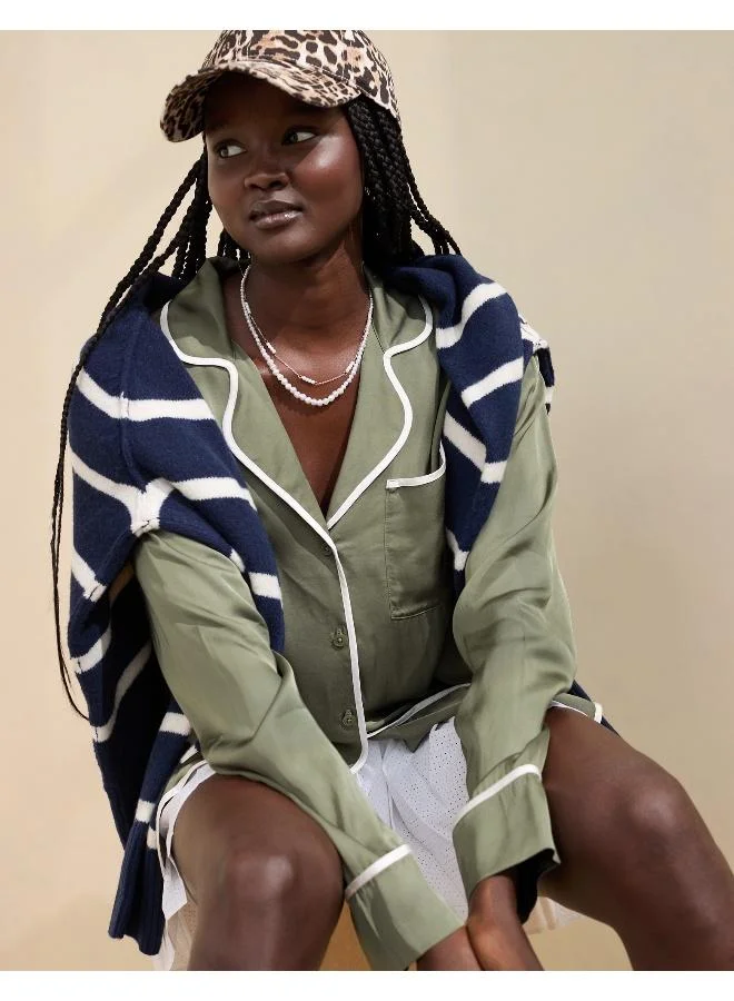Aerie Aerie Off-Duty Satin Shirt