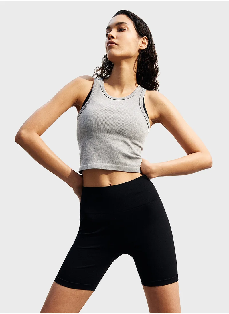 H&M Drymove™ Scoop Neck Cropped Vest Top