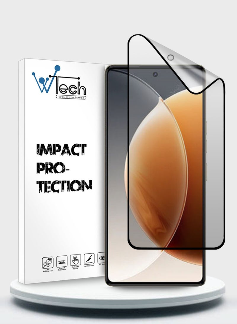 Wtech Tecno Camon 30 4G / 5G 2024 Nano Ceramic Full Glue Full Cover Matte Flexible Screen Protector (MSCNMN) - Clear/Black - Image 1