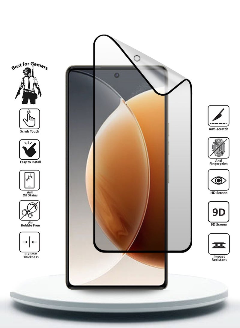 Wtech Tecno Camon 30 4G / 5G 2024 Nano Ceramic Full Glue Full Cover Matte Flexible Screen Protector (MSCNMN) - Clear/Black - Image 2