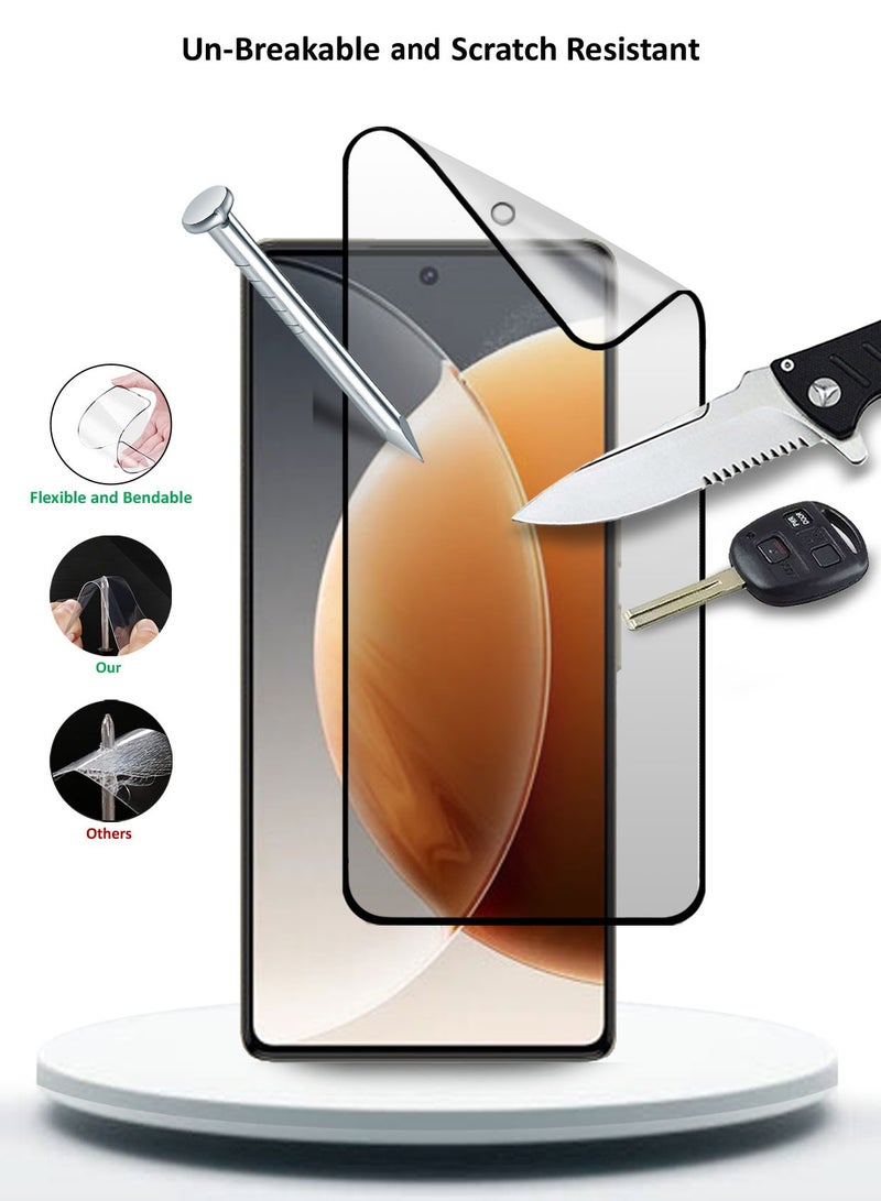 Wtech Tecno Camon 30 4G / 5G 2024 Nano Ceramic Full Glue Full Cover Matte Flexible Screen Protector (MSCNMN) - Clear/Black - Image 3