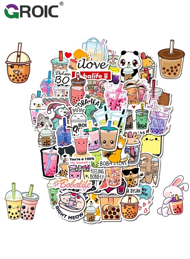 GROIC 50 Pcs Kawaii Rabbit Stickers,Girl's Pink Aesthetic Stickers,Waterproof Stickers Scrapbook Water Bottle Laptop Skateboard Journal Bicycle DIY Decals - Image 1