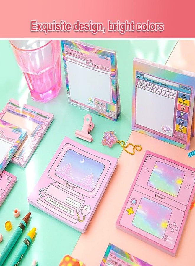 KOOBOOK Kawaii Planner Notebook Cute Memo Pads with Computer Game Shape Design Kawaii Office Supplies,5 Styles,50 Sheets/Pad - Image 5