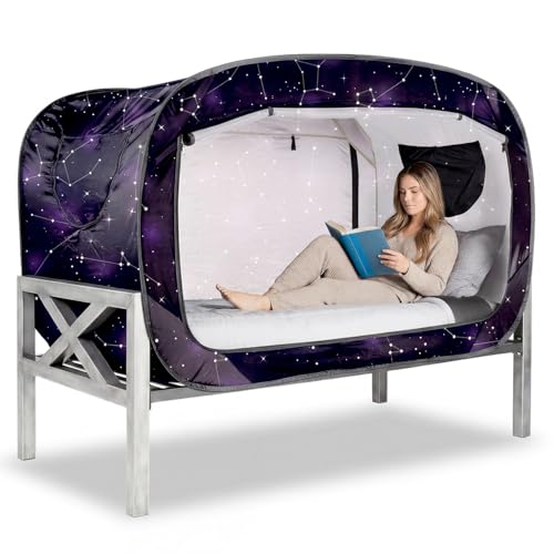ANC POP Bed Tent Twin Bed Canopy Portable Dream Tent for Adult Indoor Sleeping Tents with 2 Doors Breathable Private Space Tents, Starry Constellation - Image 1
