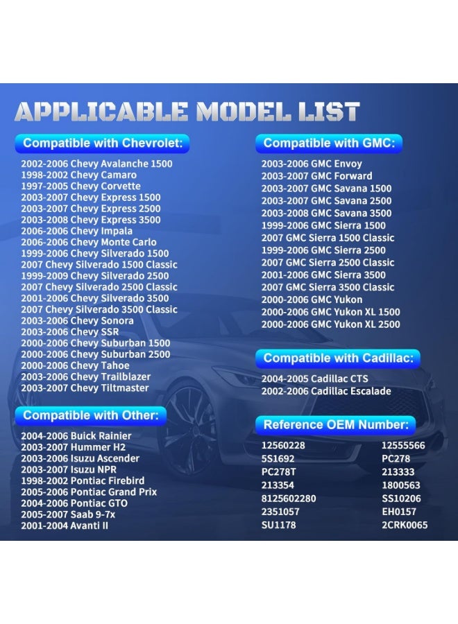 Crankshaft Position Sensor Compatible with 1999-2006 Chevy Silverado 1500 Avalanche Suburban Tahoe Trailblazer Camaro GMC Sierra Envoy Yukon Savana for Cadillac Escalade 12560228, 12555566, 5S1692 - Image 3