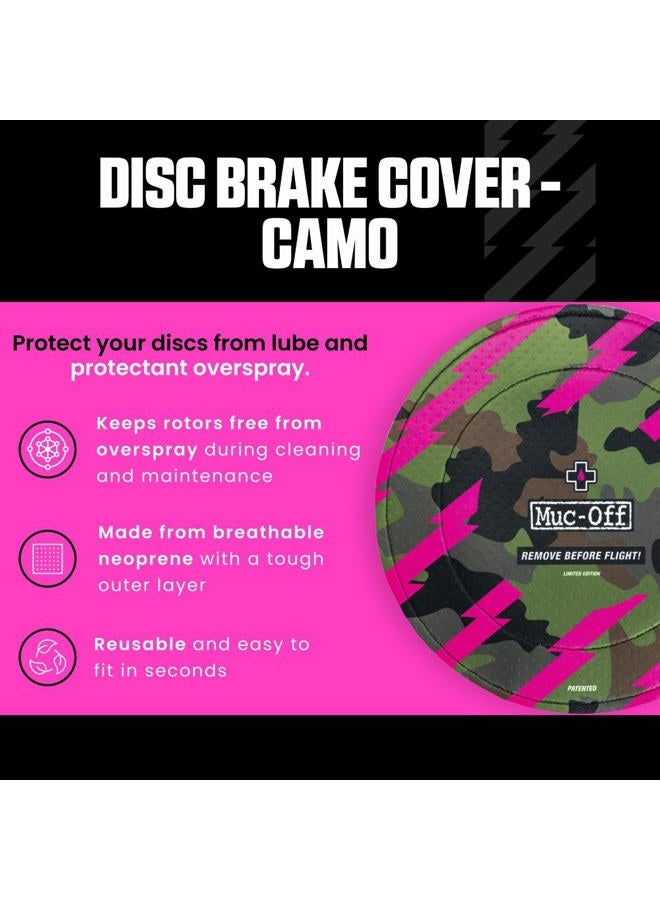 Muc Off Camo Disc Brake Covers, Set of 2 - Washable Neoprene Protective Covers for Bicycle Brakes Protects From Overspray And Damage In Transit - Image 2
