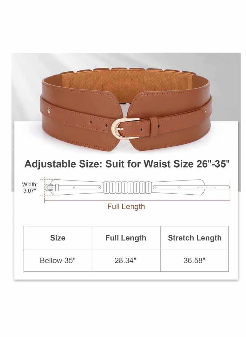 Excefore - Women's Wide Elastic Waist Belt, Ladies Stretch Cinch Belt for Dress with Fashion Layered Back - Image 1