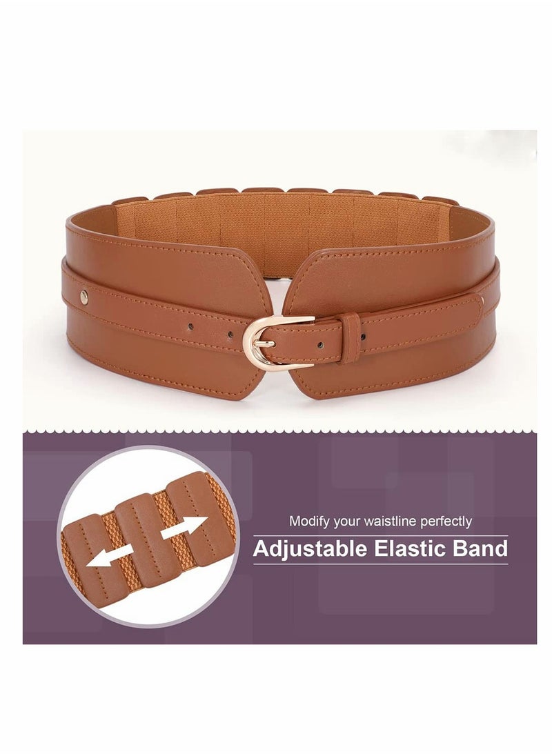 Excefore - Women's Wide Elastic Waist Belt, Ladies Stretch Cinch Belt for Dress with Fashion Layered Back - Image 1