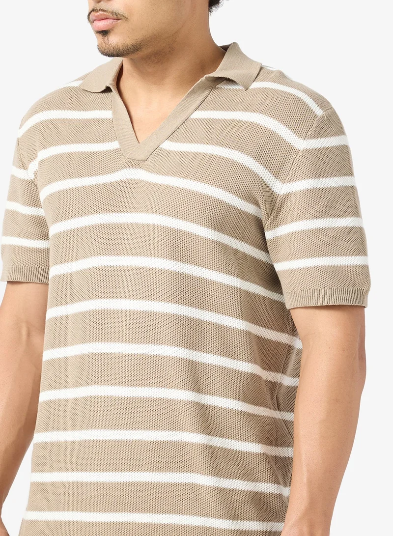 BRAVE SOUL  Open Collar Polo Shirt for Men | Best Price UAE