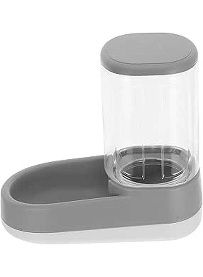 Automatic Pet Feeder and Waterer Dual Feeding Station Elegant Gray for Dogs Cats Travel Home - Image 1