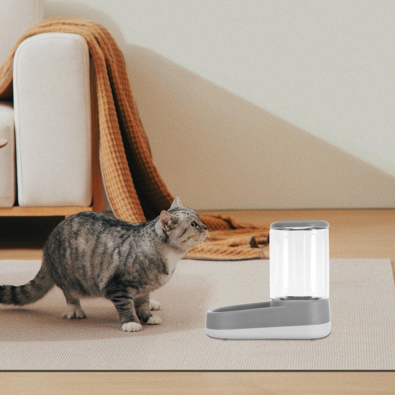 Automatic Pet Feeder and Waterer Dual Feeding Station Elegant Gray for Dogs Cats Travel Home - Image 5