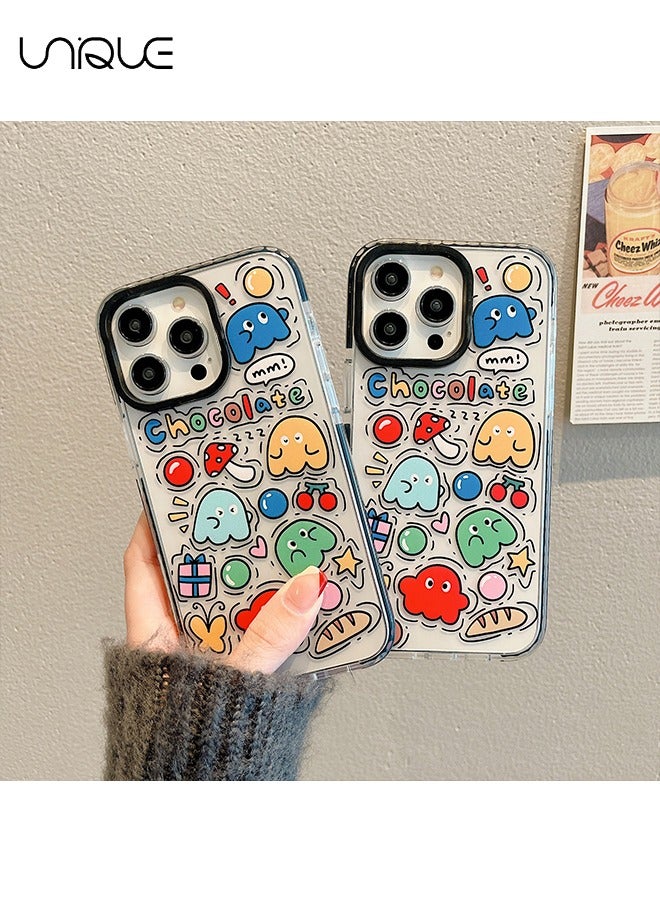 Unique Compatible iPhone 15Pro Max Case, Retro Aesthetic Collage Vintage Chic Vibe Hippie Indie Groovy Stickers Graphic for Girls Women Soft Silica Gel Slim Shockproof Protective Case - Image 5