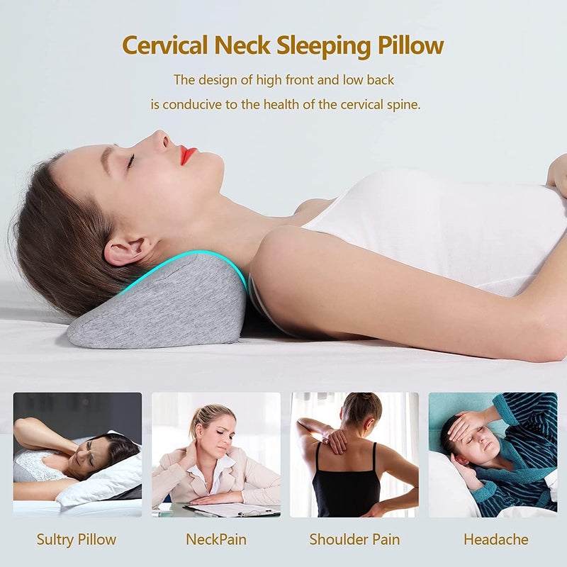 IDITRI EXPORT Cervical Neck Pillows for Pain Relief Sleeping Memory Foam Neck Bolster Pillow for Stiff Pain Relief Neck Support Pillow Neck Roll Pillow for Bed Pillow Neck Pillow Round curv - Image 3