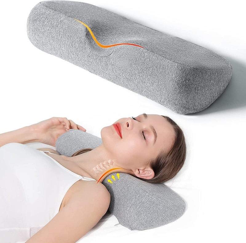 IDITRI EXPORT Cervical Neck Pillows for Pain Relief Sleeping Memory Foam Neck Bolster Pillow for Stiff Pain Relief Neck Support Pillow Neck Roll Pillow for Bed Pillow Neck Pillow Round curv - Image 1
