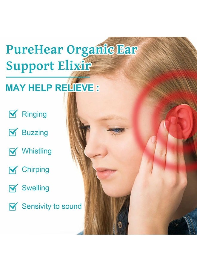 OUHOE PureHear Organic Ear Support Elixir 30ml, Natural Herbal Formula Tinnitus Relief Drops, Tinnitus Oil Effective Earache Relief, Improve Hearing, for Ringing Ears, Tinnitus Relief,Tinnitus Treatment  - Image 2